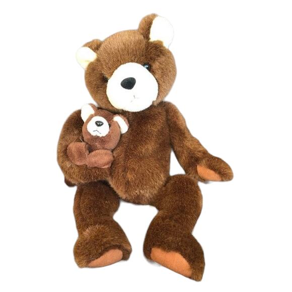 Ganz Bear Pals Plush Bear Vintage 1999 Mom Cub Brown Stuffed Animal Toy RARE - Picture 11 of 11